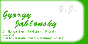 gyorgy jablonsky business card