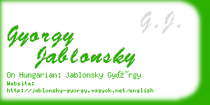 gyorgy jablonsky business card